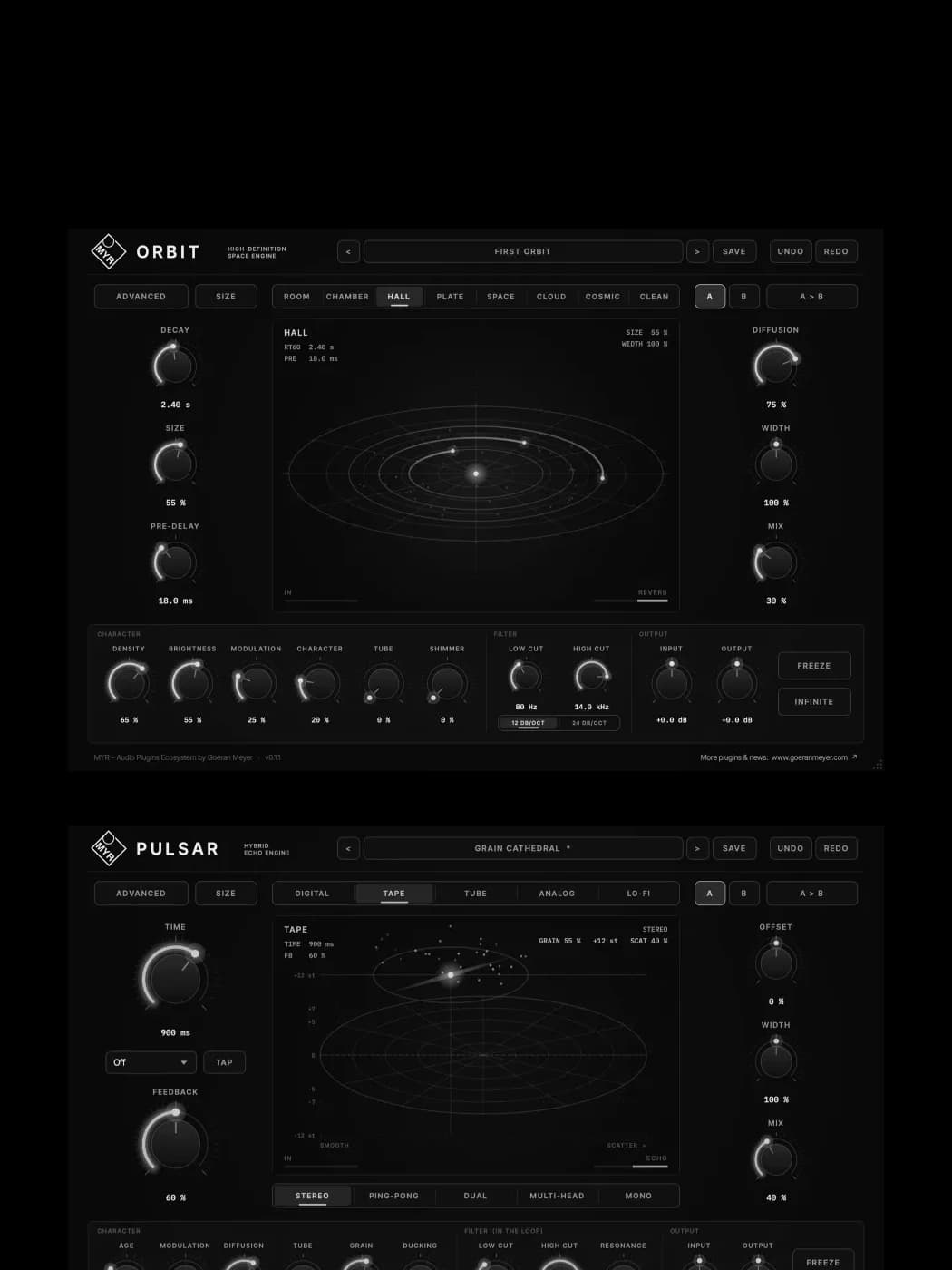 MYR Audio Plugins — ORBIT & PULSAR — FREE VST3, Goeran Meyer feature
